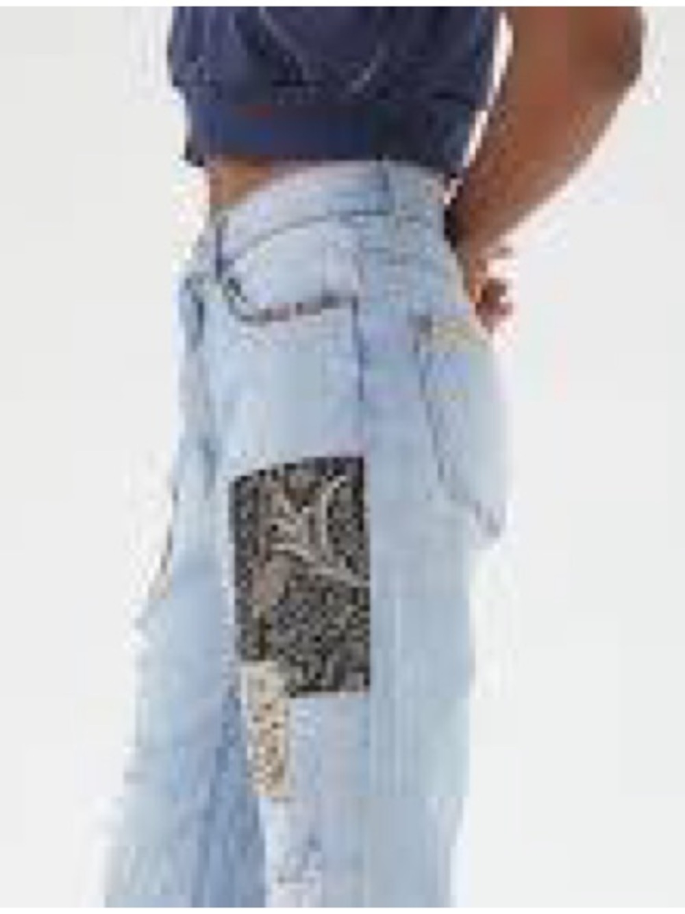Urban Outfitters BDG Light Blue Patchwork Boyfriend Jeans